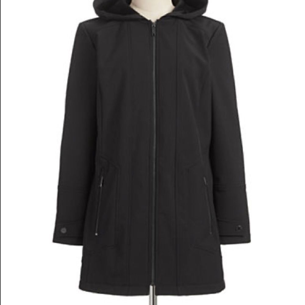 London Fog Softshell Walker Jacket-BLACK-Medium